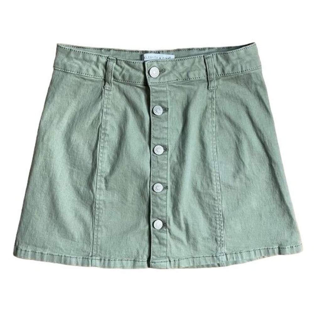 Celebrity Pink Button Up Green Skirt Size 26